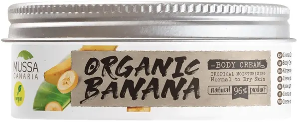 Mussa Canaria Cremă de corp cu banane organice din Insulele Canare, 70 ml