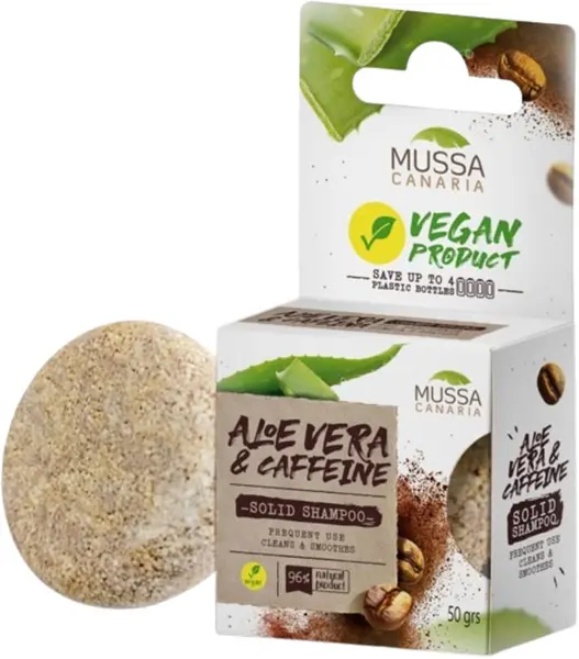 Mussa Canaria Șampon dur pentru par normal, cu aloe vera și cafea, 50 g