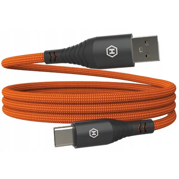 Myphone Cablu Hammer USB-A la USB-C, 3A ,65W, 1m, Portocaliu