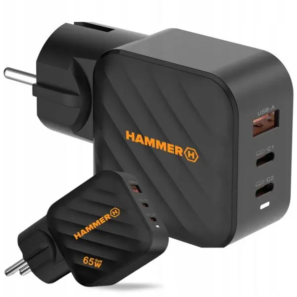 Myphone Incarcator rapid Hammer RapidCharge, 3 iesiri USB, 65W, Negru