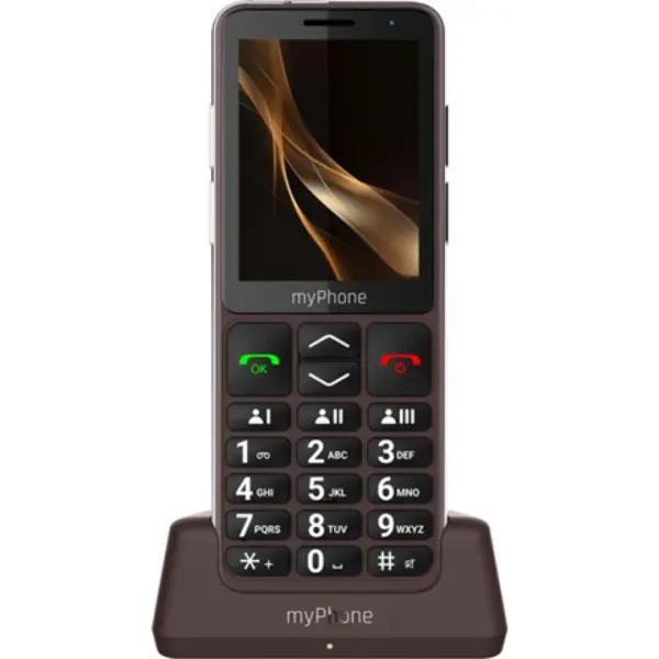 Myphone Telefon mobil pentru seniori MyPhone Bueno LTE Praline, 2.8 inch, 48MB RAM, 128MB, 4G, Maro