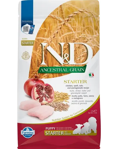 N&D Chicken & Pomegranate Starter Hrana uscata pentru catei 2.5 kg