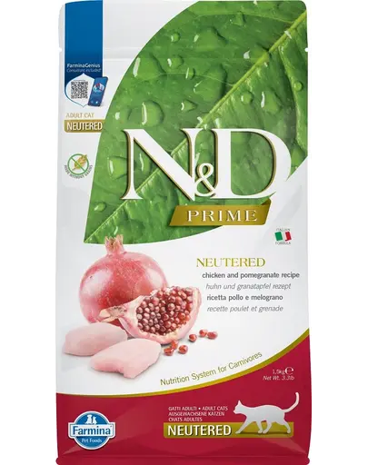 N&D FARMINA Hrana uscata pentru pisici sterilizate, cu pui si rodie, 1.5 kg