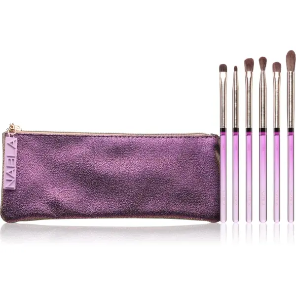 NABLA Cosmetics Amethyst set de pensule pentru machiajul ochilor cu sac