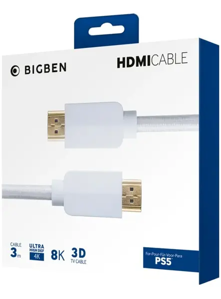 Nacon Hdmi Cable 2.1 Braided 8k 3m White