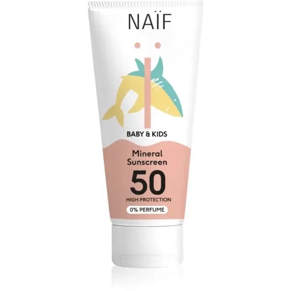 Naif Baby & Kids Mineral Sunscreen SPF 50 0 % Perfume crema protectoare pentru bebelusi 100 ml