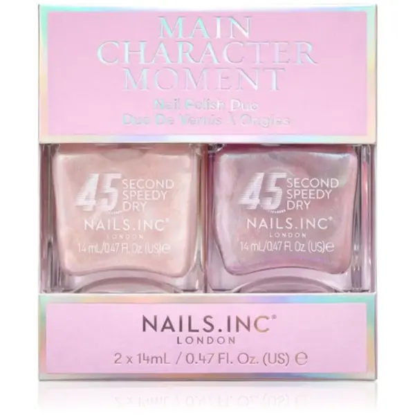 Nails Inc. 45 Second Speedy Gloss lac de unghii pachet duo culoare Main Character Moment 2x14 ml