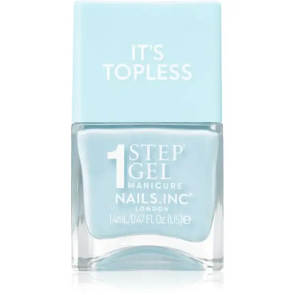 Nails Inc. It’s Topless lac de unghii sub forma de gel pentru un efect de lunga durata culoare Giselle Icy Blue 14 ml