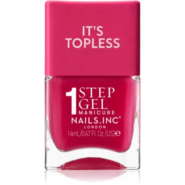 Nails Inc. It’s Topless lac de unghii sub forma de gel pentru un efect de lunga durata culoare Gracie Guava Red 14 ml