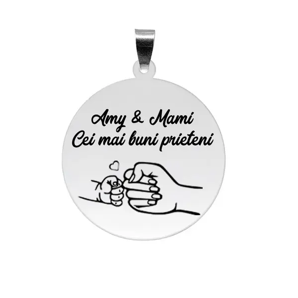 Nala - Pandantiv personalizat pentru mama cu banut din argint 925