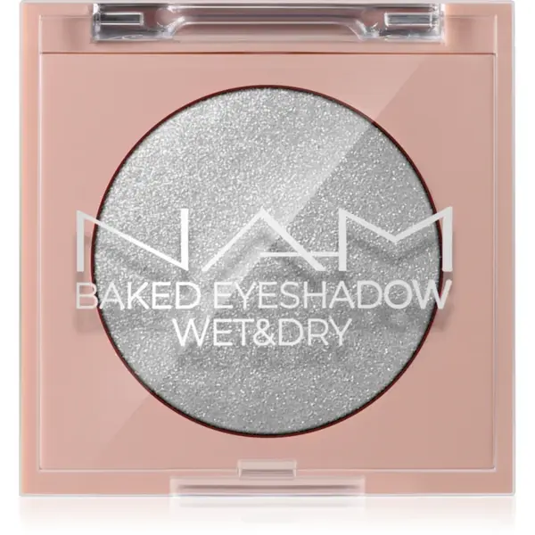 NAM Baked Eyeshadow umbre de pleoape cu sclipici 02 Silver Lining 4 g