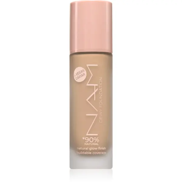 NAM Dewy fard lichid de lunga durata cu acid hialuronic culoare 05 Warm Beige 30 ml