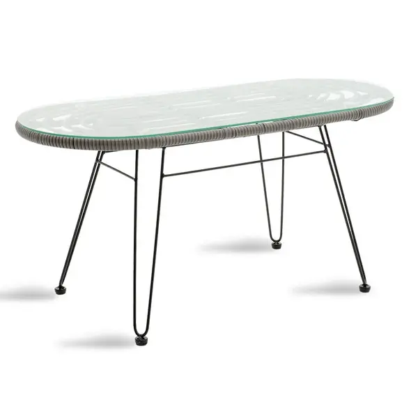 Naoki pakoworld masa metalica negru-piatra cenusie-sticla 100x45x46 cm Naoki pakoworld masă metalică negru-piatră cenușie-sticlă 100x45x46 cm