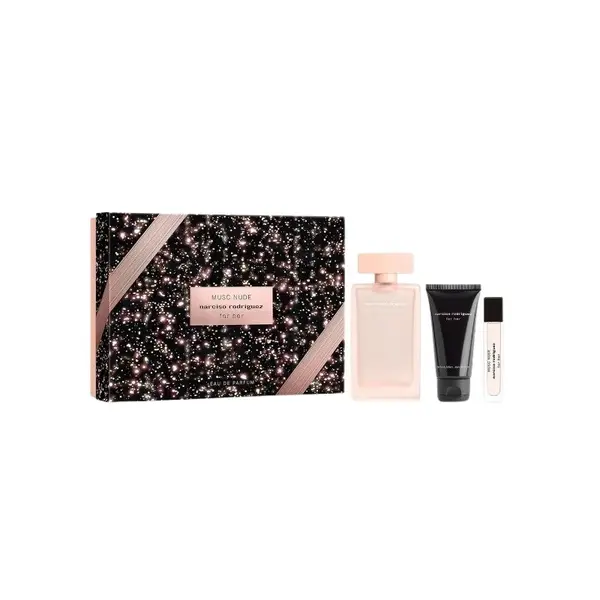 Narciso Rodriguez For Her Musc Nude Set cadou pentru femei Volum EDP ​​​​100 ml + EDP 10 ml + 50 ml loțiune de corp
