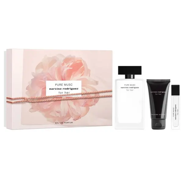 Narciso Rodriguez For Her Pure Musc Set cadou pentru femei Volum EDP ​​​​100 ml + EDP 10 ml + 50 ml loțiune de corp