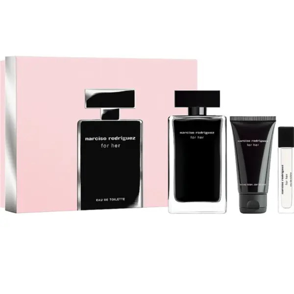 Narciso Rodriguez For Her Set cadou pentru femei Volum EDT 100 ml + 50 ml loțiune de corp + EDT 10 ml