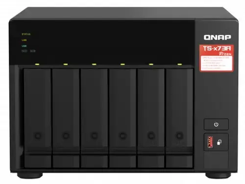 Nas Qnap TS-673A-8G, Procesor AMD Ryzen™ Embedded V1500B, 6 Bay-uri, Gigabit, 8 GB DDR4 (Negru)