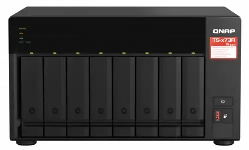 NAS Qnap TS-873A-8G, Procesor AMD Ryzen™ Embedded V1500B, Gigabit, 8 Bay-uri, 8 GB (Negru)