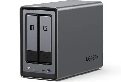 NAS UGREEN NASync DXP2800 cu procesor Intel N100 Quad-core, 8GB DDR5, 2-bays, port 2.5G
