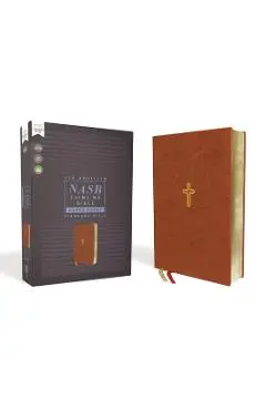 Nasb, Thinline Bible, Large Print, Leathersoft, Brown, Red Letter Edition, 1995 Text, Comfort Print - Zondervan