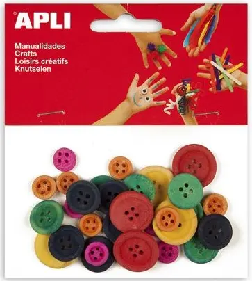 Nasturi din lemn APLI - Colorati, diferite dimensiuni
