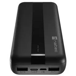 natec Acumulator extern Natec Trevi NPB-1922, 20000 mAh, 2x USB-A, USB Type-C, Negru