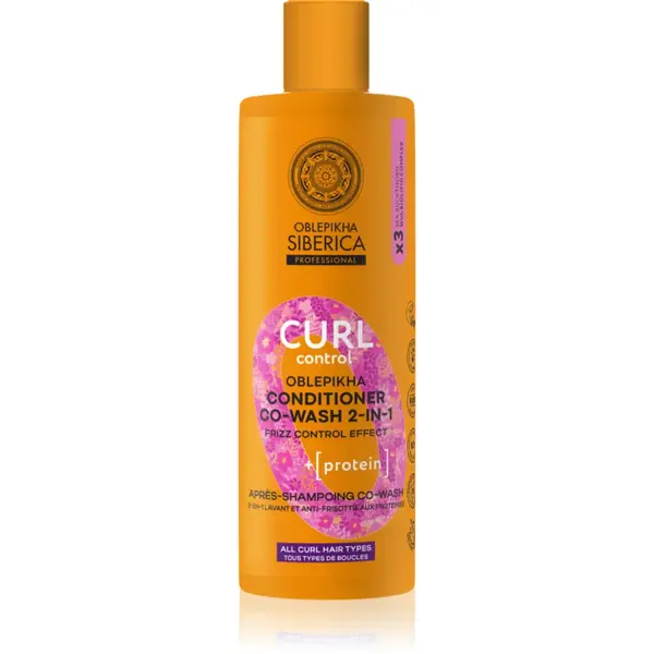 Natura Siberica Oblepikha Siberica Curl Control balsam pentru netezirea părului indisciplinat pentru păr creț 400 ml