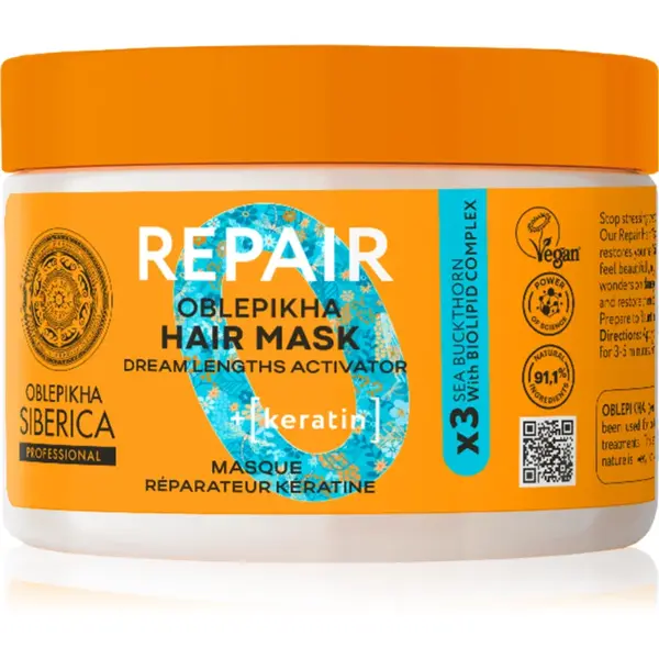 Natura Siberica Oblepikha Siberica Repair masca pentru regenerare pentru păr uscat și deteriorat 300 ml