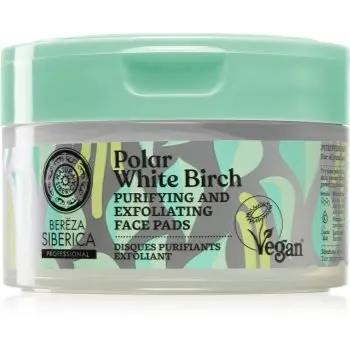 Natura Siberica Polar White Birch discuri pentru indepartarea impuritatilor pentru ten gras si problematic