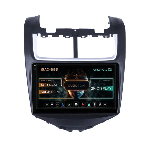 Navigatie 2K Chevrolet Aveo (2014-2017), Android, S-Quadcore 4GB RAM + 64GB ROM, 9.5 Inch - AD-BGS90042K+AD-BGRKIT234