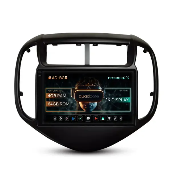 Navigatie 2K Chevrolet Aveo (2016-2021), Android, S-Quadcore 4GB RAM + 64GB ROM, 9.5 Inch - AD-BGS90042K+AD-BGRKIT230