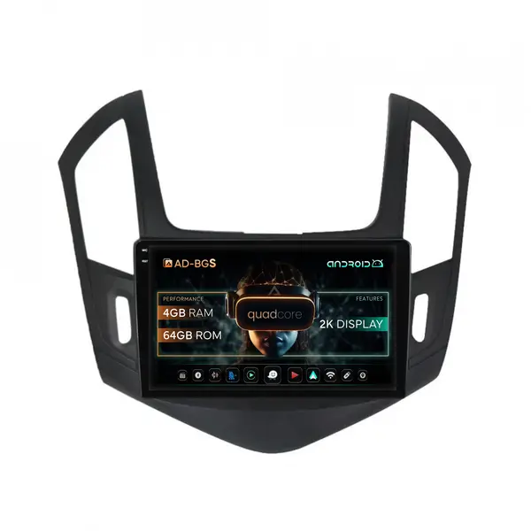 Navigatie 2K Chevrolet Cruze (2013-2015), Android, S-Quadcore 4GB RAM + 64GB ROM, 10.36 Inch - AD-BGS100042K+AD-BGRKIT244