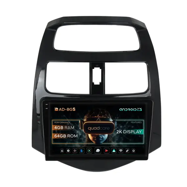 Navigatie 2K Daewoo Matiz Chevrolet Spark (2010-2014), Android, S-Quadcore 4GB RAM + 64GB ROM, 9.5 Inch - AD-BGS90042K+AD-BGRKIT243