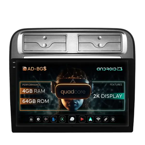 Navigatie 2K Fiat Punto Linea (2007-2014), Android, S-Quadcore 4GB RAM + 64GB ROM, 9.5 Inch - AD-BGS90042K+AD-BGRKIT157
