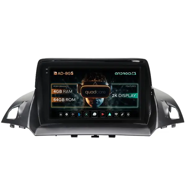 Navigatie 2K Ford Kuga C-Max (2013-2018), Android, S-Quadcore 4GB RAM + 64GB ROM, 9.5 Inch - AD-BGS90042K+AD-BGRKIT114