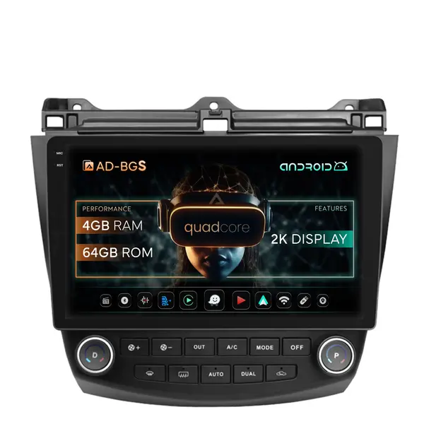 Navigatie 2K Honda Accord 7 (2005-2008), Android, S-Quadcore 4GB RAM + 64GB ROM, 10.36 Inch - AD-BGS100042K+AD-BGRKIT012