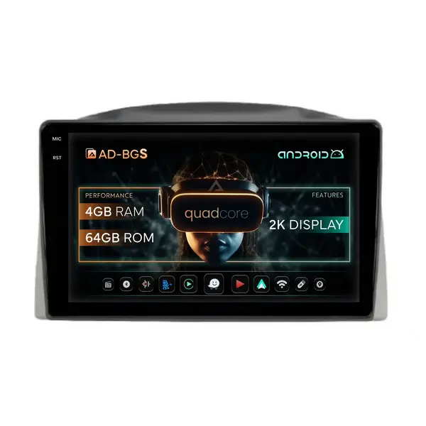 Navigatie 2K Jeep Grand Cherokee (2005-2007), Android, S-Quadcore 4GB RAM + 64GB ROM, 10.36 Inch - AD-BGS100042K+AD-BGRKIT283