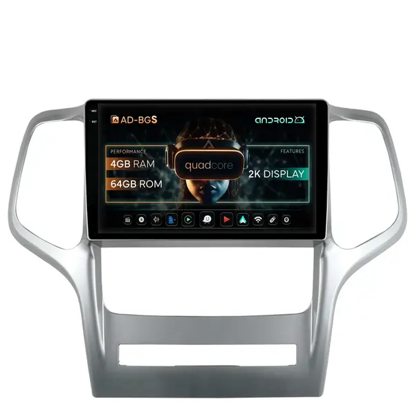 Navigatie 2K Jeep Grand Cherokee (2010-2013), Android, S-Quadcore 4GB RAM + 64GB ROM, 9.5 Inch - AD-BGS90042K+AD-BGRKIT297