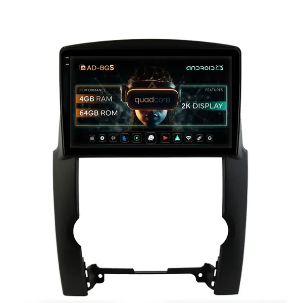Navigatie 2K Kia Sorento (2009-2013), Android, S-Quadcore 4GB RAM + 64GB ROM, 10.36 Inch - AD-BGS100042K+AD-BGRKIT208