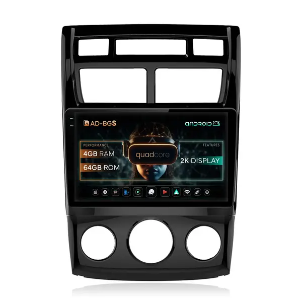 Navigatie 2K Kia Sportage (2005-2010) M AC, Android, S-Quadcore 4GB RAM + 64GB ROM, 9.5 Inch - AD-BGS90042K+AD-BGRKIT148S