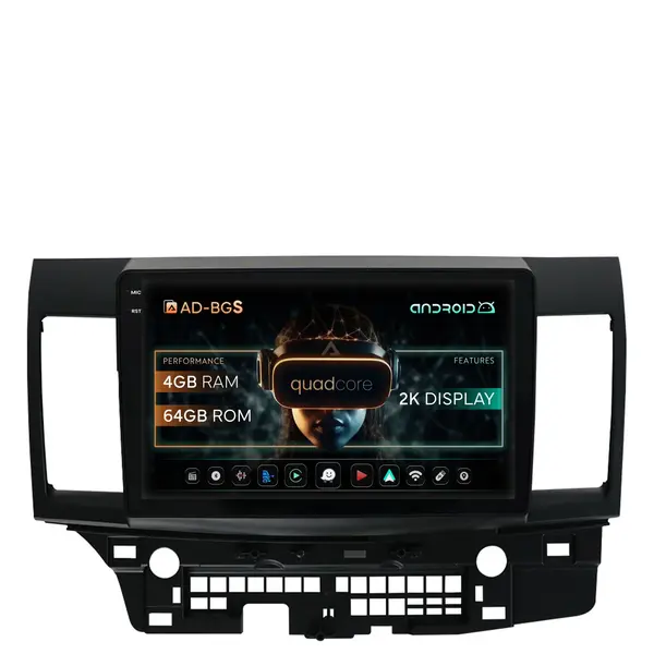 Navigatie 2K Mitsubishi Lancer (2007-2016), Android, S-Quadcore 4GB RAM + 64GB ROM, 10.36 Inch - AD-BGS100042K+AD-BGRKIT269