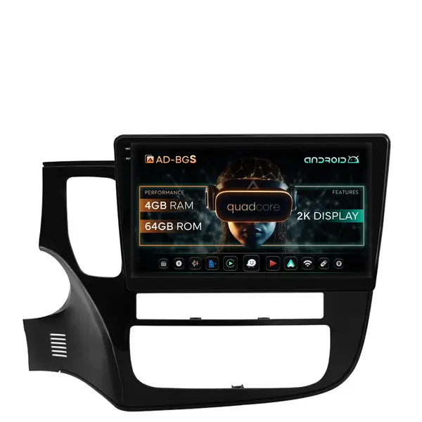 Navigatie 2K Mitsubishi Outlander (2013-2020), Android, S-Quadcore 4GB RAM + 64GB ROM, 10.36 Inch - AD-BGS100042K+AD-BGRKIT268
