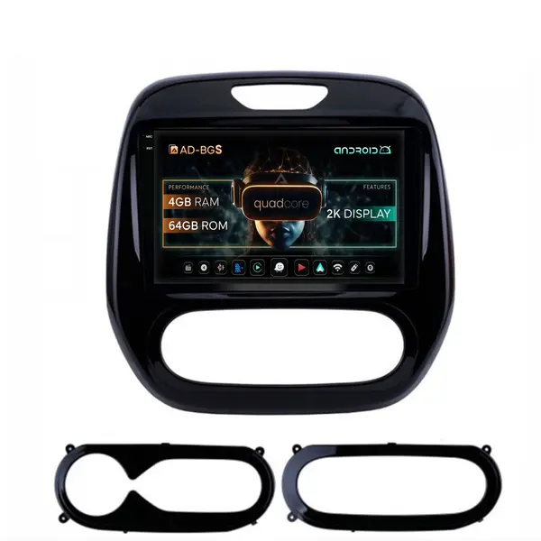 Navigatie 2K Renault Captur (2013-2019), Android, S-Quadcore 4GB RAM + 64GB ROM, 9.5 Inch - AD-BGS90042K+AD-BGRKIT378