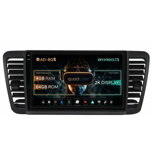 Navigatie 2K Subaru Legacy (2004-2010), Android, S-Quadcore 4GB RAM + 64GB ROM, 9.5 Inch - AD-BGS90042K+AD-BGRKIT338