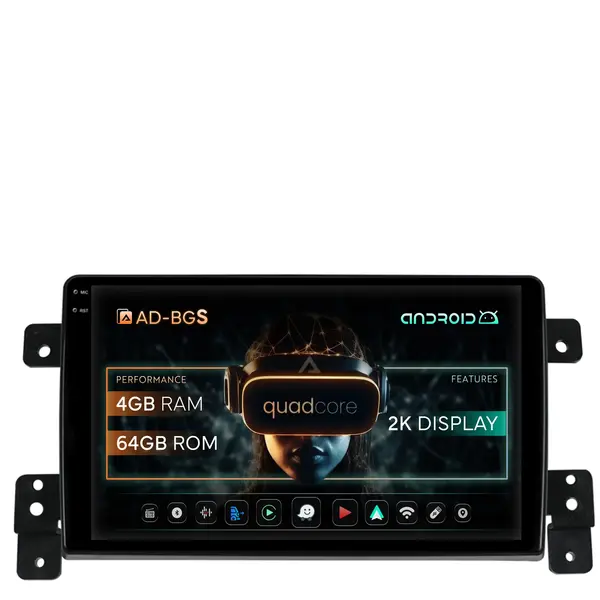 Navigatie 2K Suzuki Grand Vitara (2005-2015), Android, S-Quadcore 4GB RAM + 64GB ROM, 9.5 Inch - AD-BGS90042K+AD-BGRKIT314
