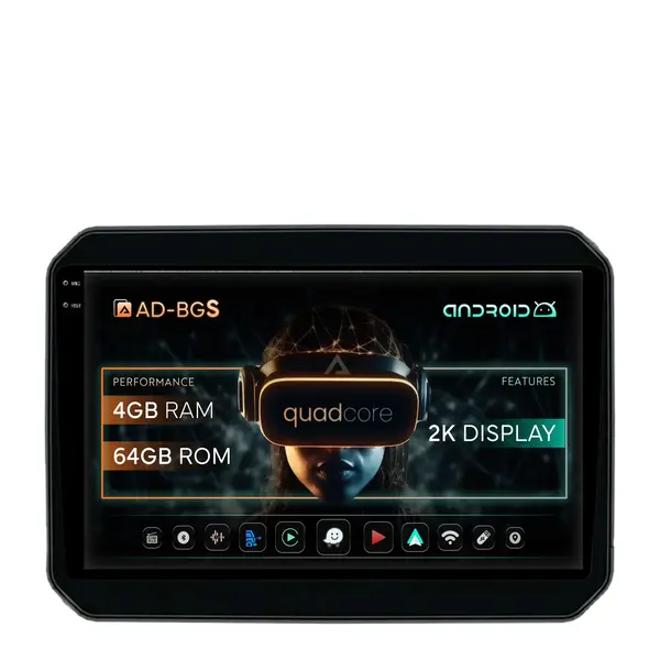 Navigatie 2K Suzuki Ignis (2016+), Android, S-Quadcore 4GB RAM + 64GB ROM, 9.5 Inch - AD-BGS90042K+AD-BGRKIT308