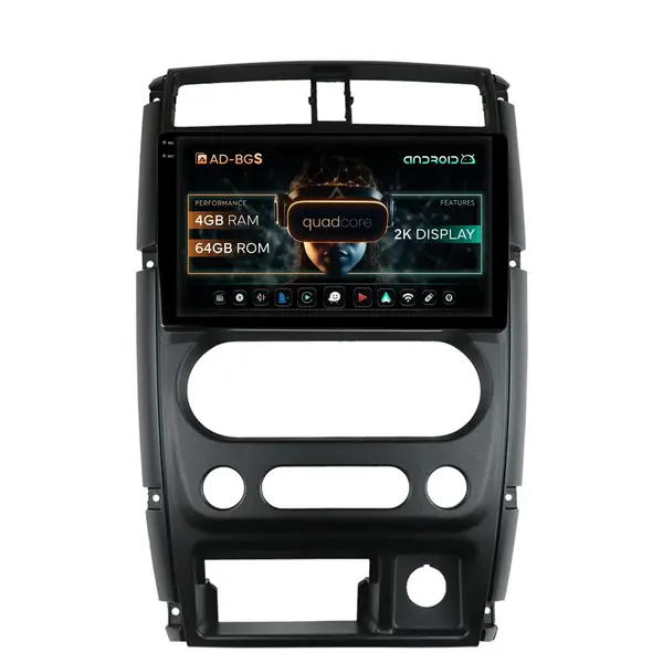 Navigatie 2K Suzuki Jimny (2005+), Android, S-Quadcore 4GB RAM + 64GB ROM, 9.5 Inch - AD-BGS90042K+AD-BGRKIT315