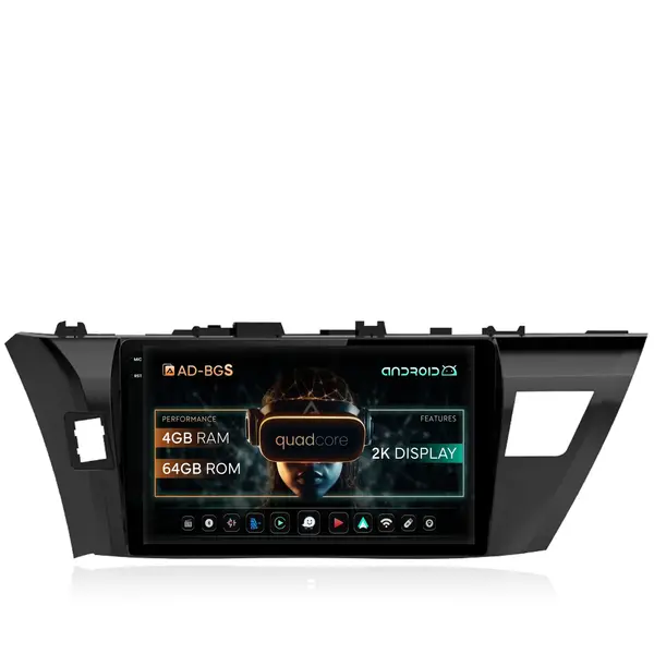 Navigatie 2K Toyota Corolla (2012-2016), Android, S-Quadcore 4GB RAM + 64GB ROM, 10.36 Inch - AD-BGS100042K+AD-BGRKIT058