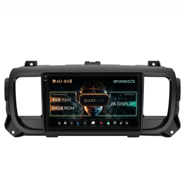 Navigatie 2K Toyota Proace (2016+), Android, S-Quadcore 4GB RAM + 64GB ROM, 9.5 Inch - AD-BGS90042K+AD-BGRKIT065V2