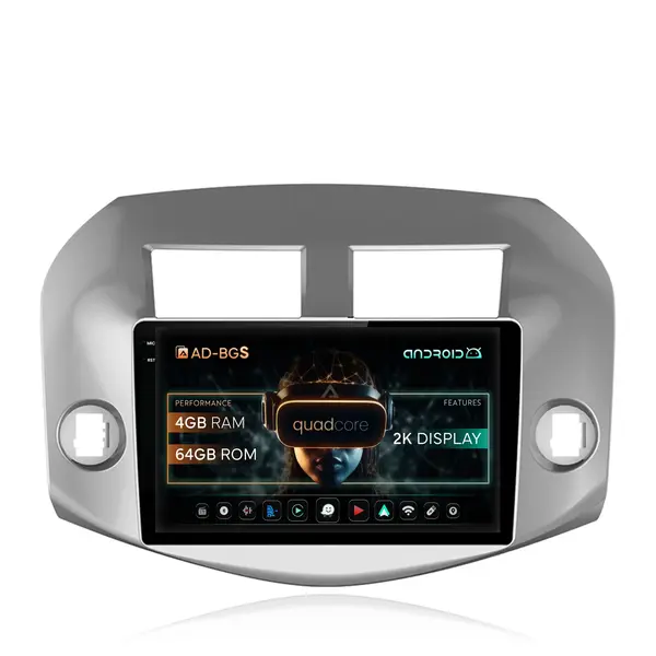 Navigatie 2K Toyota RAV4 (2005-2013), Android, S-Quadcore 4GB RAM + 64GB ROM, 10.36 Inch - AD-BGS100042K+AD-BGRKIT069A